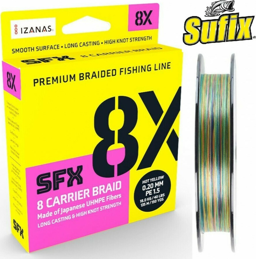 Sufix SFX 8X Multicolor 0.165mm 150m Sufix SFX 8X Multicolor 0.165mm 150m