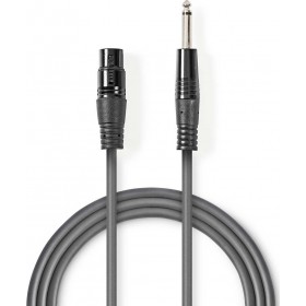 Nedis Cable XLR female - 6.3mm male 1.5m (COTH15120GY15) Nedis Cable XLR female - 6.3mm male 1.5m (COTH15120GY15)