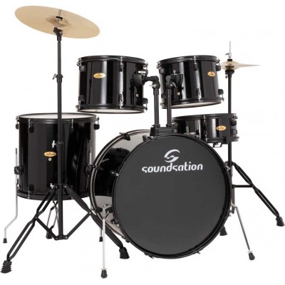 Soundsation Wrapped Finish 5 pcs Drum set in poplar BlackΚωδικός: EDK22B-BK 