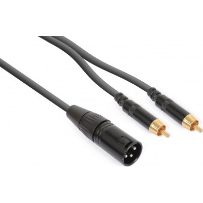 Power Dynamics Cable XLR male - 2x RCA male 1.5m (177.156)