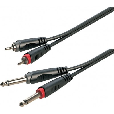 Soundsation Cable 2x 6.3mm male - 2x RCA male 3m (JJRR-30BK)