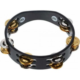 Meinl Compact Μαύρο Ξύλινο Ντέφι Χειρός με Διπλή Σειρά ΖίλιεςΚωδικός: CTA2M-BK 