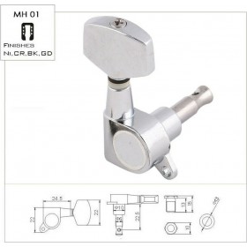 Jacky Jackson Κλειδιά για Ηλεκτρική Κιθάρα σε Διάταξη 3+3 MH01 Κλειδια Ακουστικης/Ηλεκτρικης Κιθαρας 3+3 Chrome Chrome