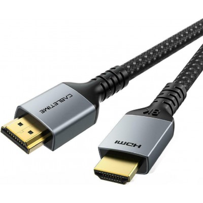 Cabletime HDMI 2.1 Braided Cable HDMI male - HDMI male 1m Μαύρο
