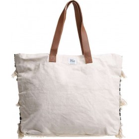 Ble Resort Collection Υφασμάτινη Τσάντα Θαλάσσης σε Μπεζ χρώμα Ble Resort Collection Υφασμάτινη Τσάντα Θαλάσσης σε Μπεζ χρώμα