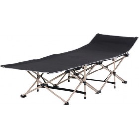 Outsunny Πτυσσόμενη Μεταλλική Ξαπλώστρα - Κρεβάτι Μαύρο 190x68x52cm