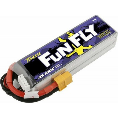 Tattu FunFly 1800mAh 14.8V 100C Lipo Battery Pack with XT60 PlugΚωδικός: 4S1P 