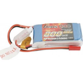 Gens Ace LiPo 800mAh 7.4V 45C 2S1P Gens Ace LiPo 800mAh 7.4V 45C 2S1P