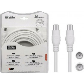 SGL Καλώδιο Κεραίας Coax male - Coax female Λευκό 20m (194754)