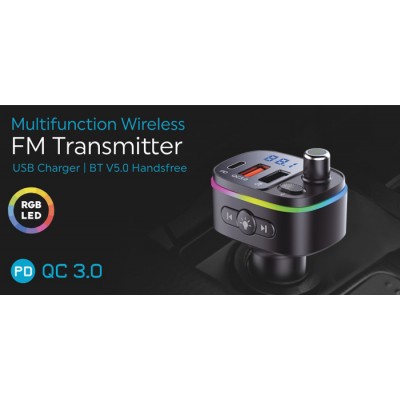Powertech FM Transmitter PT-958 με Bluetooth / USB