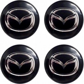 Lampa Τάπες Κέντρου Ζάντας Mazda Μαύρο/Χρώμιο Κουμπωτές με Εσωτερική Διάμετρο 56mm 4τμχ Lampa Τάπες Κέντρου Ζάντας Mazda Μαύρο/Χρώμιο Κουμπωτές με Εσωτερική Διάμετρο 56mm 4τμχ