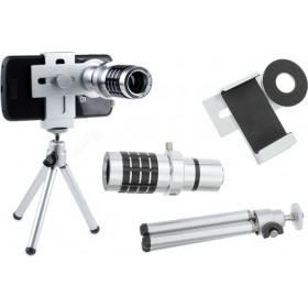 Φακός Κάμερας ​Κινητών Telephoto / Zoom 12x σε Ασημί χρώμα