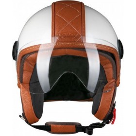 Pilot Pelle Pearl White Κράνος Μηχανής Jet 1050gr με Sunvisor Pilot Pelle Pearl White Κράνος Μηχανής Jet 1050gr με Sunvisor