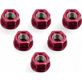 ΠΑΞΙΜΑΔΙΑ ΣΕΤ ΓΡΑΝΑΖΙΟΥ ALUMINIUM SPROCKET NUTS 10MM SET X 6 DRILLED&nbspSPN10DR RED| PRO BOLT
