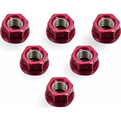 ΠΑΞΙΜΑΔΙΑ ΣΕΤ ΓΡΑΝΑΖΙΟΥ ALUMINIUM SPROCKET NUTS 10MM SET X 6 DRILLED&nbspSPN10DR RED| PRO BOLT