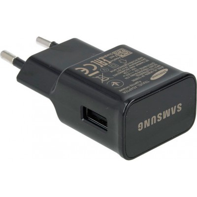 Samsung USB-A Wall Adapter Μαύρο (EP-TA20EBE Retail)