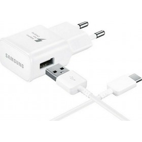 Samsung USB Type-C Cable &amp Wall Adapter Λευκό (EP-TA20EWE+EP-DN930CWE) (Retail)