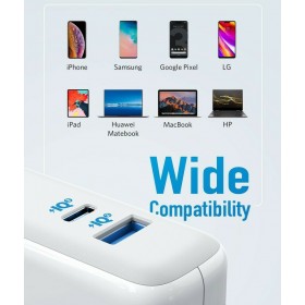 Anker USB / USB-C Wall Adapter 60W Λευκό (PowerPort Atom III)