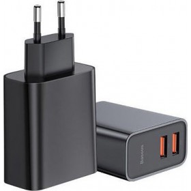 Baseus 2x USB Wall Charger Μαύρο (Speed Dual QC3.0) Baseus 2x USB Wall Charger Μαύρο (Speed Dual QC3.0)