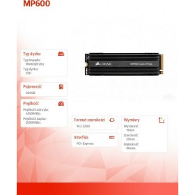 Corsair Force Series Gen.4 SSD 500GB M.2 NVMeΚωδικός: CSSD-F500GBMP600  Corsair Force Series Gen.4 SSD 500GB M.2 NVMeΚωδικός: CSSD-F500GBMP600