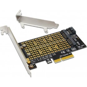 Powertech Κάρτα M.2 Key M & B NVMe σε PCIe x4 Powertech Κάρτα M.2 Key M & B NVMe σε PCIe x4