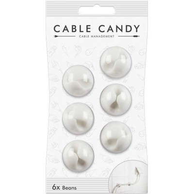 Cable Candy Beans Clips Οργάνωσης Καλωδίων 6τμχ Λευκό