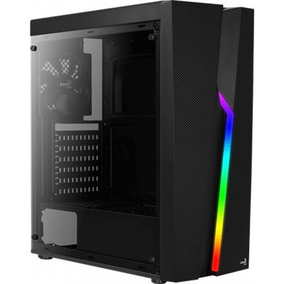 Aerocool Bolt Gaming Midi Tower Κουτί Υπολογιστή με Πλαϊνό Παράθυρο και RGB Φωτισμό Μαύρο