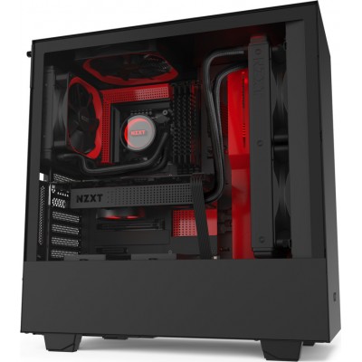 NZXT H510i Gaming Midi Tower Κουτί Υπολογιστή με Πλαϊνό Παράθυρο και RGB Φωτισμό Κόκκινο