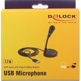 DeLock USB Microphone with base and Touch-Mute Button με Σύνδεση USB DeLock USB Microphone with base and Touch-Mute Button με Σύνδεση USB