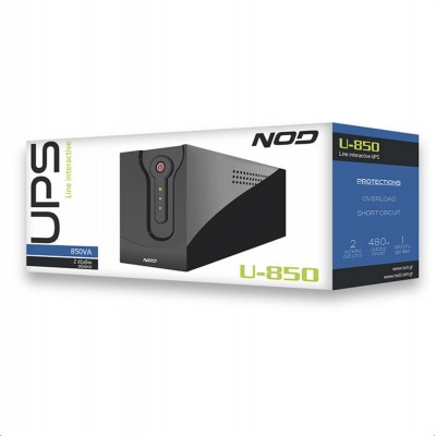 NOD U-850 UPS Line-Interactive 850VA 480W με 2 Schuko Πρίζες