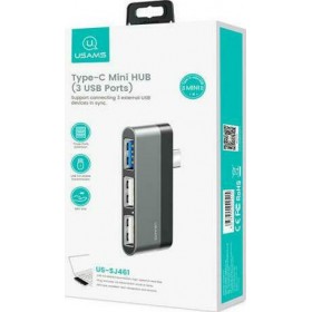 Usams Sj461 Type-C Grey Hub Usams Sj461 Type-C Grey Hub