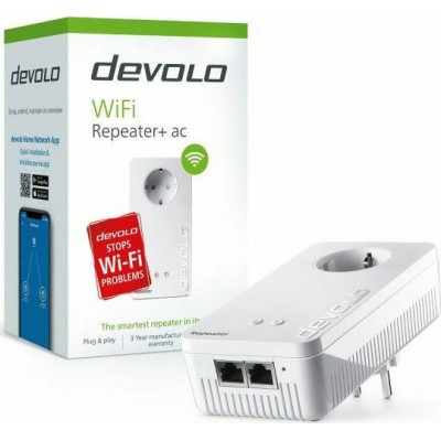 Devolo Repeater+ AC WiFi Extender Dual Band (2.4 &amp 5GHz) 1200Mbps με 2 Θύρες Ethernet