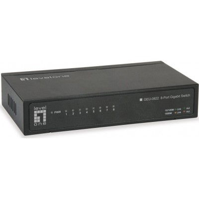 Level One GEU-0822 v2 Unmanaged L2 Switch με 8 Θύρες Gigabit (1Gbps) Ethernet