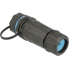 DeLock Connector RJ45 jack to RJ45 jack Cat.6A waterproof Blue (86701)