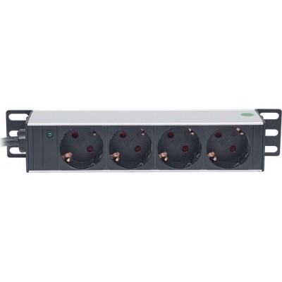 Intellinet Πολύπριζο 10" με 4 Sockets &amp LED Indicator Μαύρο