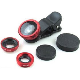 GRAB N GO GNG219 Σετ Φακών Κάμερας ​Κινητών Fisheye / Macro / Wide Angle 3τμχ σε Κόκκινο χρώμα
