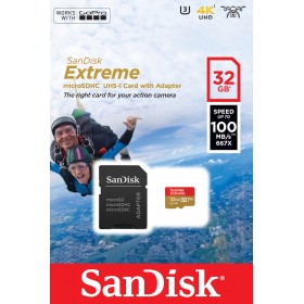Sandisk Extreme Action microSDHC 32GB U3 V30 A1 with Adapter Sandisk Extreme Action microSDHC 32GB U3 V30 A1 with Adapter
