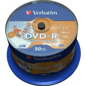 Verbatim DVD-R Printable 4.7GB 50τμχΚωδικός: 43533  Verbatim DVD-R Printable 4.7GB 50τμχΚωδικός: 43533