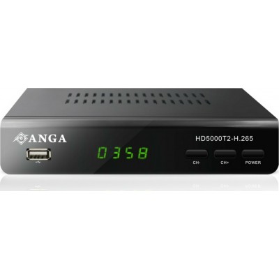 Anga HD5000T2-H.265 Ψηφιακός Δέκτης Mpeg-4 Full HD (1080p) Σύνδεσεις SCART / HDMI / USB