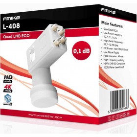 Amiko Quad Eco LNBΚωδικός: L-408  Amiko Quad Eco LNBΚωδικός: L-408