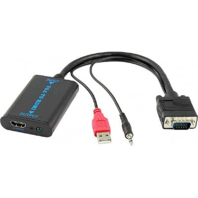 Powertech 3.5mm / USB-A / VGA male - HDMI female (CAB-H070)