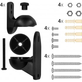DeleyCON Βάσεις Ηχείων Τοίχου Universal 4x Speaker Wall Mount (Ζεύγος) σε Μαύρο Χρώμα DeleyCON Βάσεις Ηχείων Τοίχου Universal 4x Speaker Wall Mount (Ζεύγος) σε Μαύρο Χρώμα