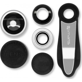 4Smarts Premium Σετ Φακών Κάμερας Κινητών Fisheye / Macro / Wide Angle 15x 3τμχ σε Ασημί χρώμα 4Smarts Premium Σετ Φακών Κάμερας Κινητών Fisheye / Macro / Wide Angle 15x 3τμχ σε Ασημί χρώμα