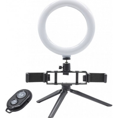 Media Wave Ring Light MWS18326 20cm με Τρίποδο και Βάση για κινητό