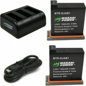 Wasabi Power Battery 2-Pack + Triple Charger for DJI Osmo Action