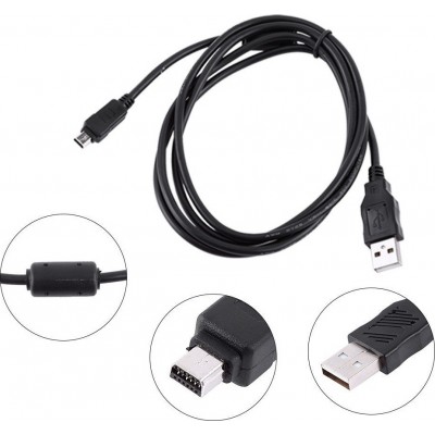 Καλώδιο Δεδομένων USB 12Pin CB-USB5 CB-USB6 για Olympus FE-120 FE-130 FE-140 FE-200 FE-5500 E330 E-410 E-510 SZ-10 SZ-30 1.5m (O