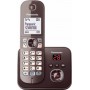 Panasonic KX-TG6821 Ασύρματο Τηλέφωνο με ανοιχτή ακρόαση Mocca Brown