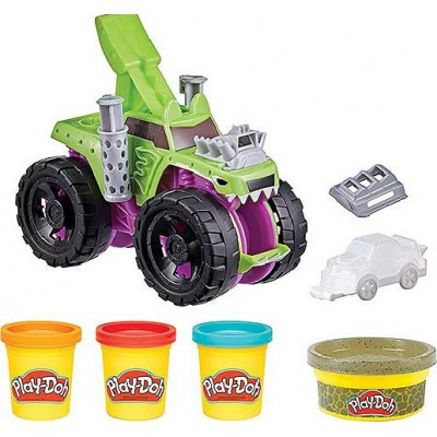 Hasbro Play-Doh Πλαστελίνη - Παιχνίδι Wheels Chompin' Monster Truck για 3+ Ετών, 4τμχ