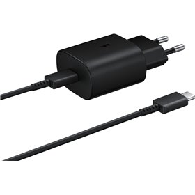 Samsung Φορτιστής με Θύρα USB-C και Καλώδιο USB-C 25W Μαύρος (EP-TA800X Bulk)
