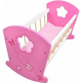 Ξύλινη Κούνια Παιδική για Κούκλες (Δύο Σχέδια) 1τμχ